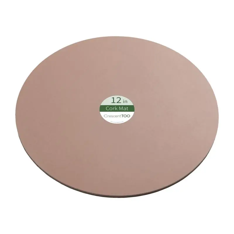 12 Inch Diameter Natural Cork Planter Mat For Indoor Use