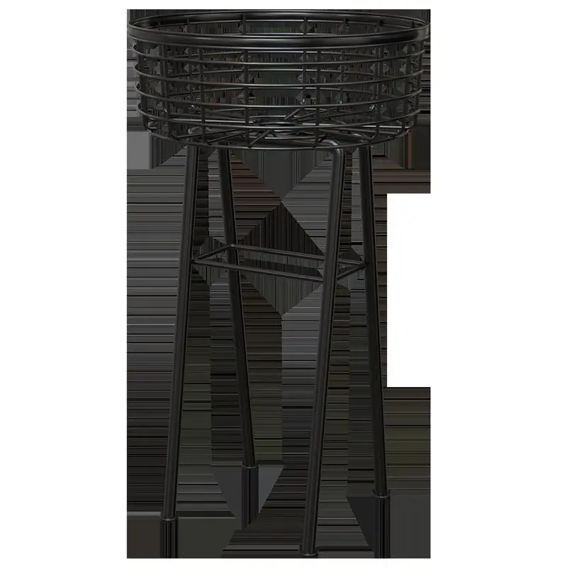 Panacea 20 In. H Black Metal Wire Basket Plant Stand
