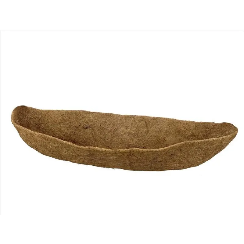 Living Accents 36‑Inch Brown Coco Fiber Basket Liner – Oblong Hydroponic Insert