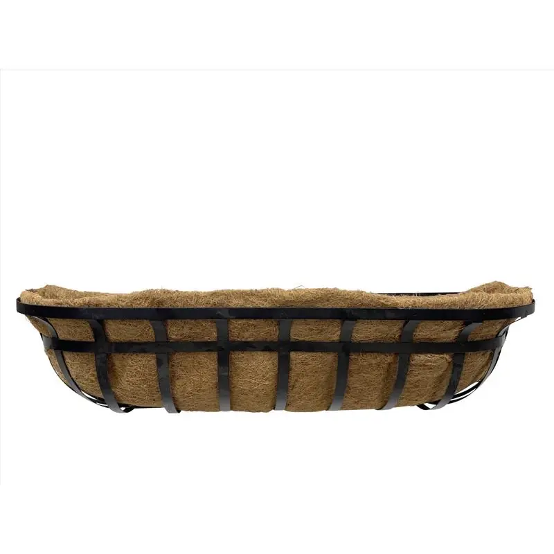 Living Accents 30 Inch Wide Steel Deck Planter Black With Liner