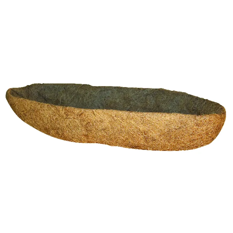 36 In. D Coco Fiber Basket Liner - Oblong Brown Planter Accessory