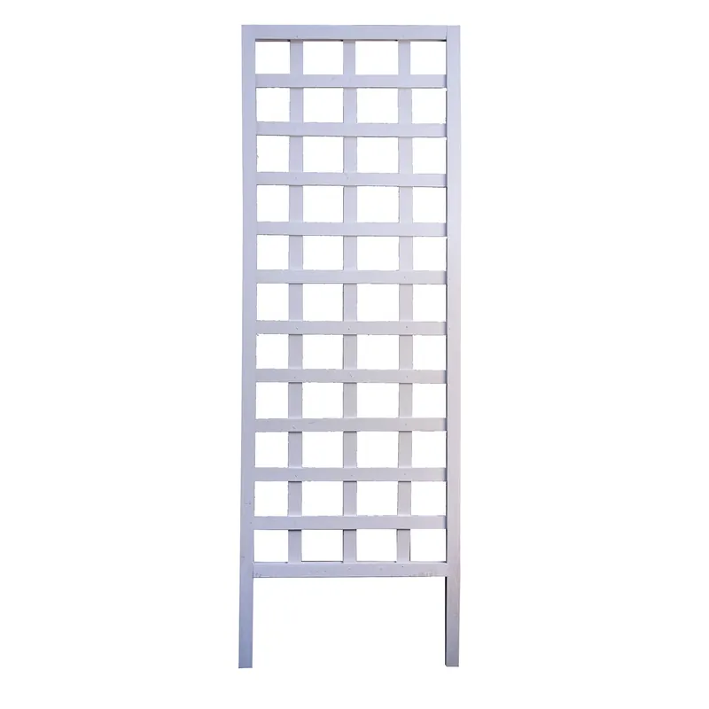 72 In. H White Wood Square Framed Trellis For Climbing Plants