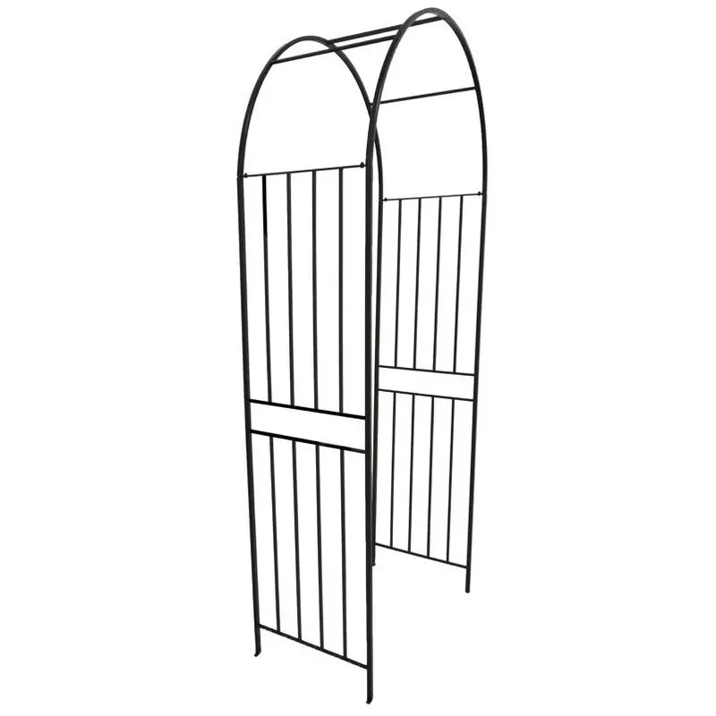 Black Steel Garden Arbor – 90" Tall, 44" Wide, Weather-Resistant
