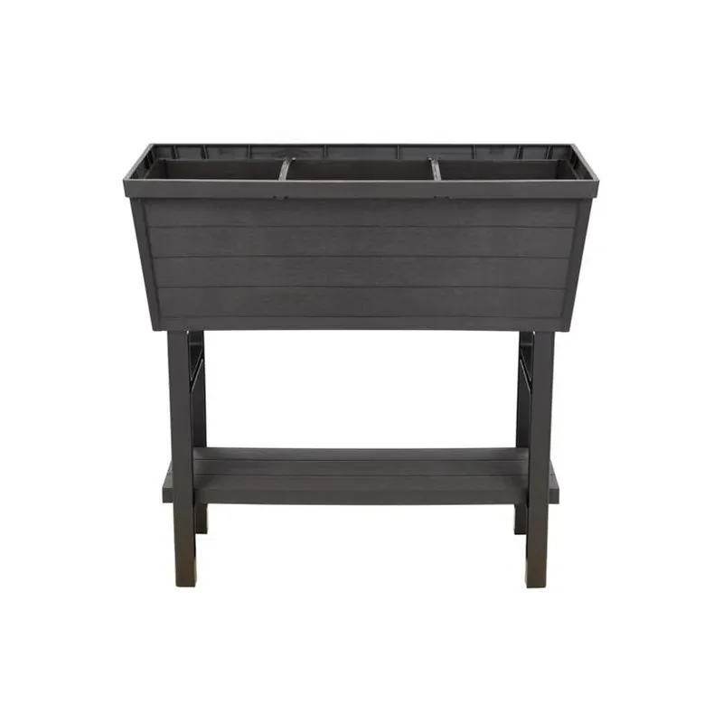 Brown UV‑Resistant Elevated Garden Box – 31×32.25×14.5 in. PP Plastic Planter