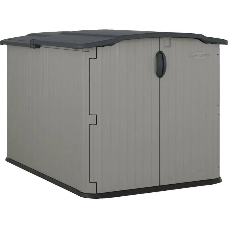 Glidetop Horizontal Storage Shed, Gray Resin, 4‘ 9.5 X 6‘ 7.75 X 4‘ 10 High