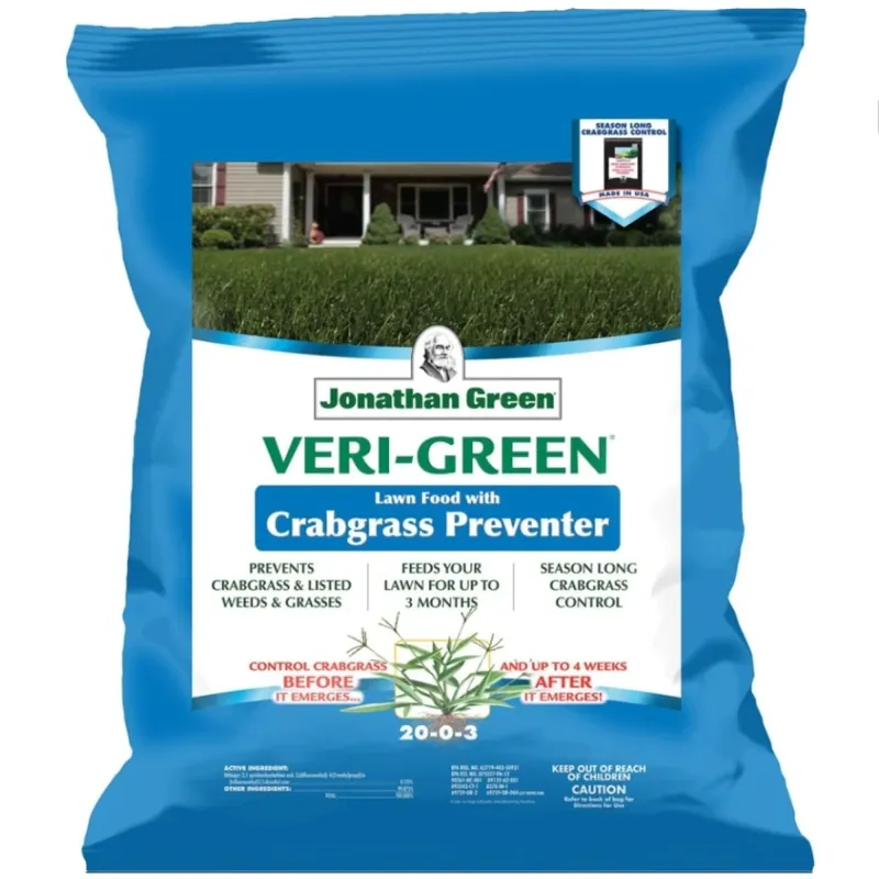 Veri-Green Lawn Fertilizer With Crabgrass Preventer, 20-0-3 Formula, Covers 15,000 Sq. Ft