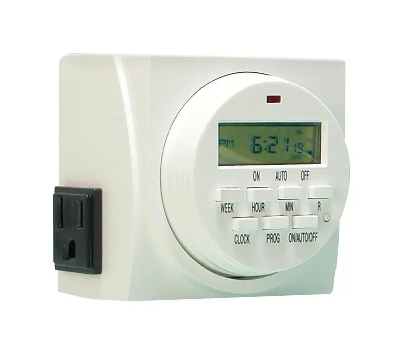 Hydroponic Lighting Timer, Digital, 7-Day Dual Outlet