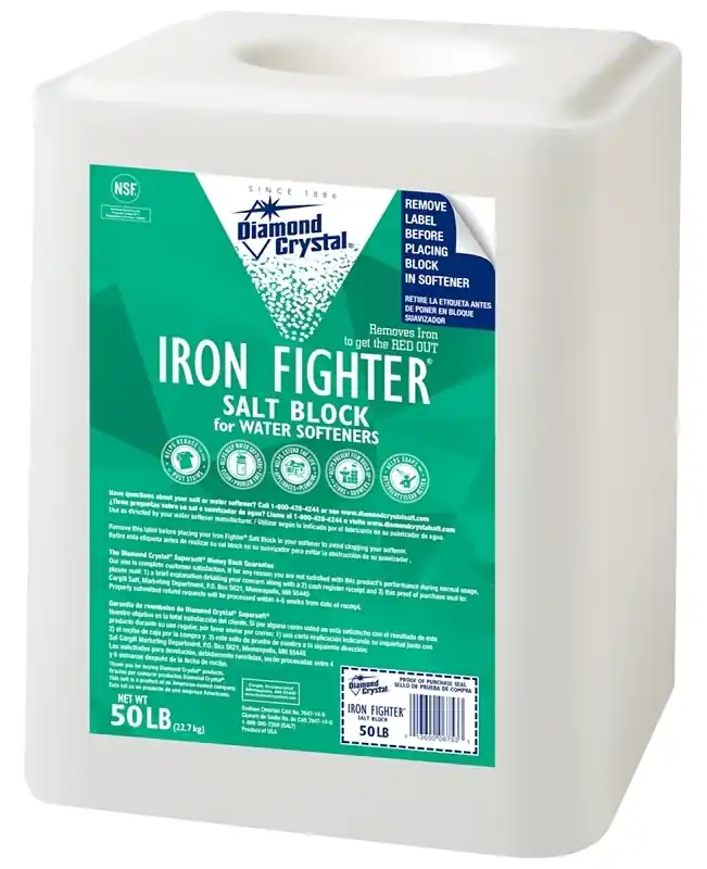 Iron Fighter Water Softener Salt Block 50 Lb - Red-out Formula