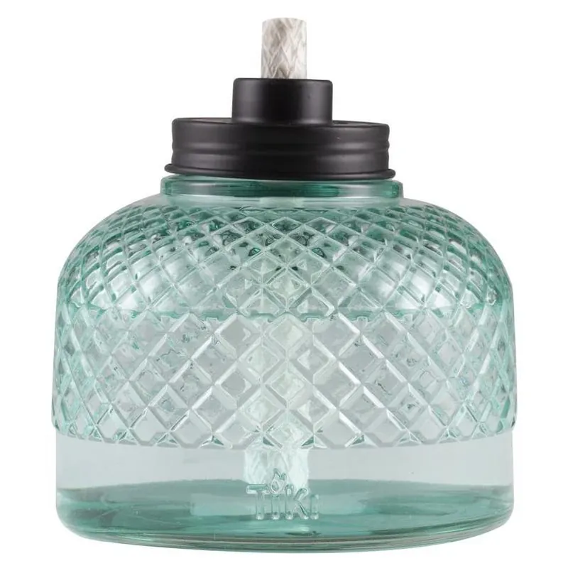 TIKI Blue Glass Tabletop Torch – 5.8‑inches Of Ambient Light