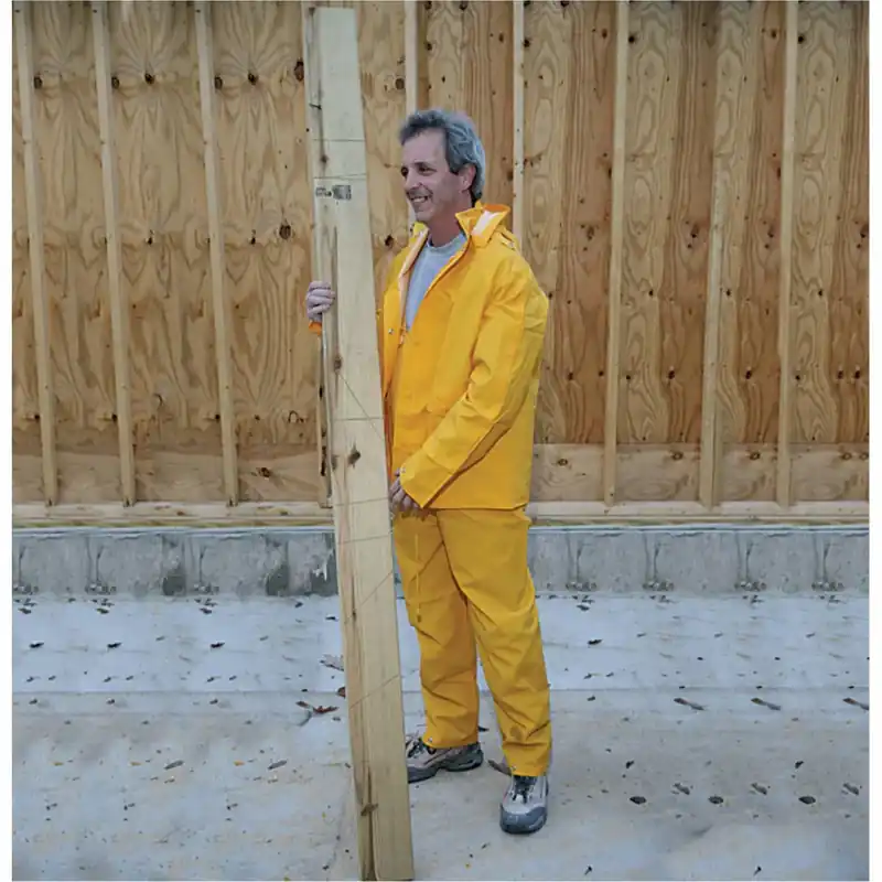Medium Pvc Laminated Garden Glove With Detachable Hood And Yellow Rainsuit Set