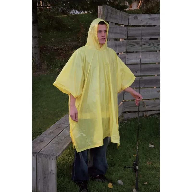 50x80 Unisex Vinyl Rain Poncho - 10 Mil Thickness, Clear Color