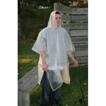 60100cm Clear Vinyl Rain Poncho, 50" X 80"
