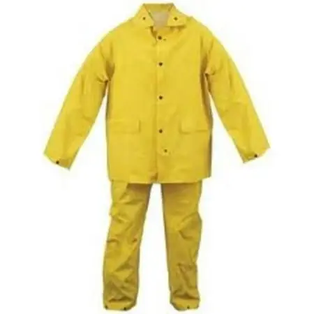 61312 3 Piece Heavy Duty Vinyl Rainsuit Medium Yellow 35 Mil