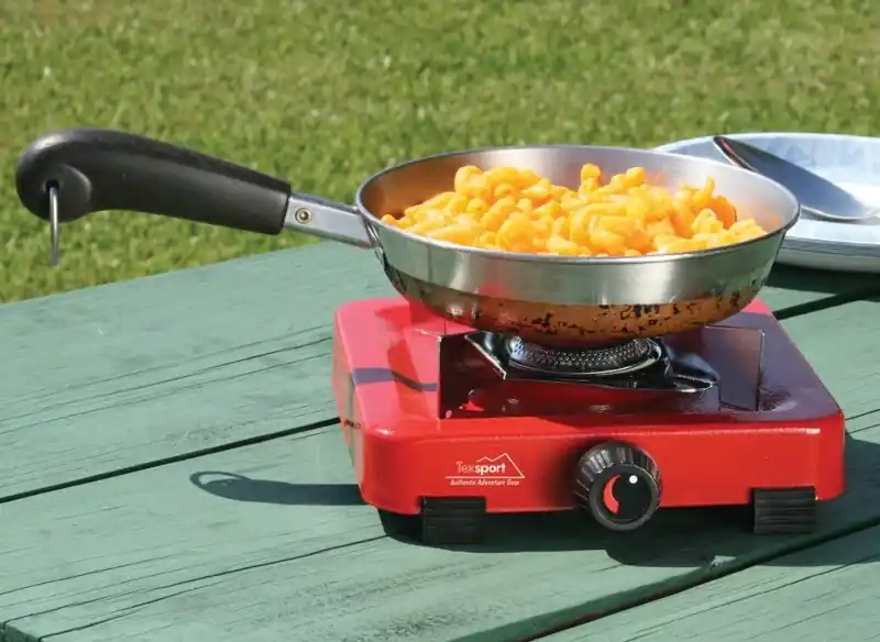 Single Burner Propane Stove Model 14204 With Adjustable Burner And Wind Baffles