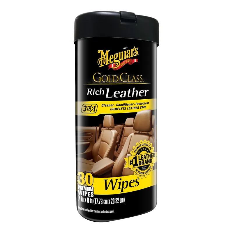 Meguiar‘s Gold Class Leather Cleaner/Conditioner Wipes 30 Ct