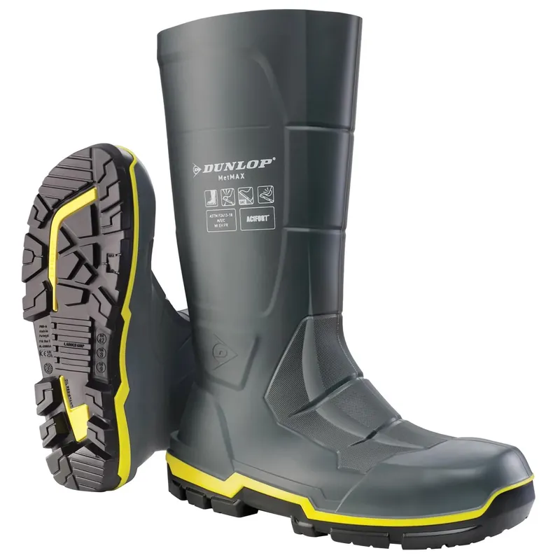 Men‘s Steel Toe Waterproof Boots Size 13 Us Gray Pvc Construction