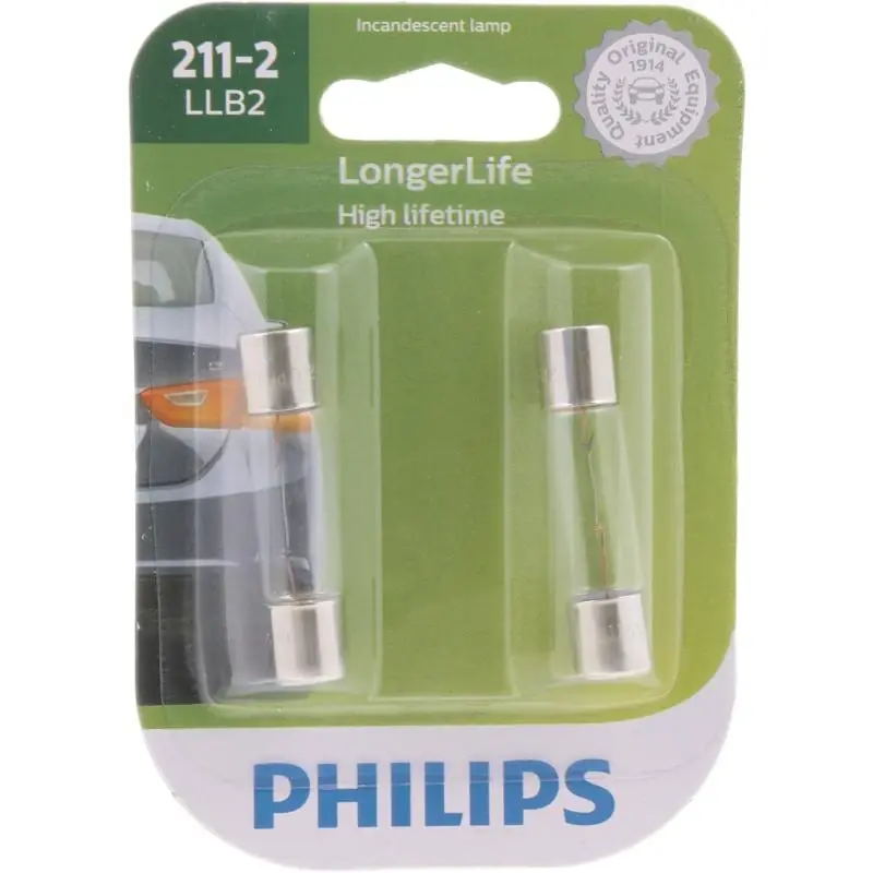 Longer Life 12.8 Volt Incandescent Miniature Automotive Bulb 211-2llb2 - 2 Pack