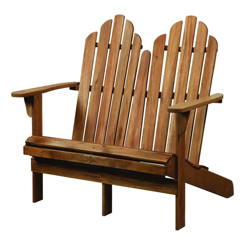 Tahoe Brown Wood Adirondack Patio Bench 37.99 In. H X 52.36 In. L X 37.4 In. D