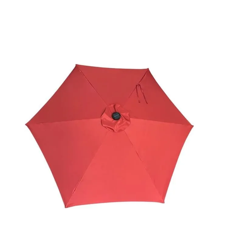 Living Accents 9‑Foot Solar LED Tiltable Red Market Umbrella