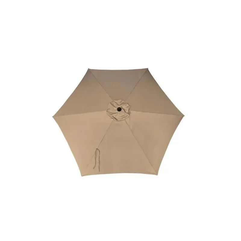 Living Accents 9‑Foot Tiltable Taupe Market Umbrella – Collapsible Steel Shade