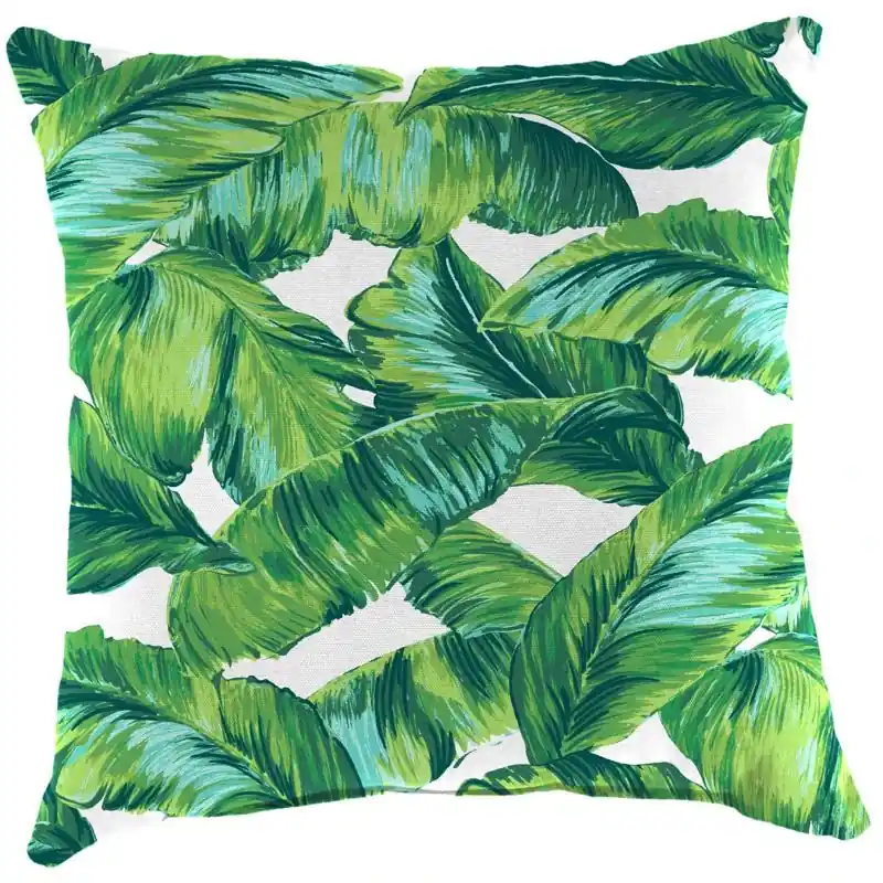 Jordan Manufacturing Green Floral Polyester Throw Pillow 4x16x16 Inches
