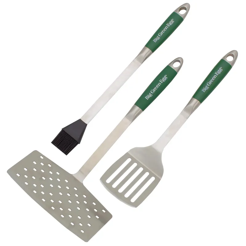 Stainless Steel Grill Tool Set 3 Piece With Spatulas And Basting Brush