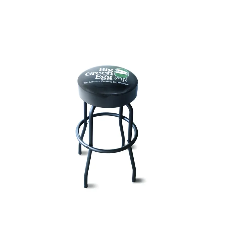 Gloss Black Vinyl Swivel Barstool With Padded Seat And Steel Frame