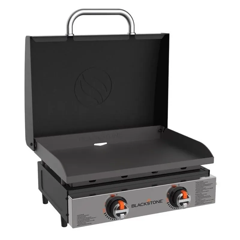 Blackstone 2‑Burner Propane Tabletop Griddle – Black/Silver Outdoor Cooking Station