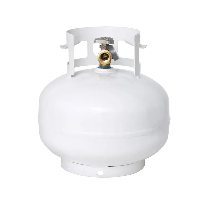11 Lb. Squatty LP Tank Cylinder, OPD Valve & Gas Gauge, Steel.