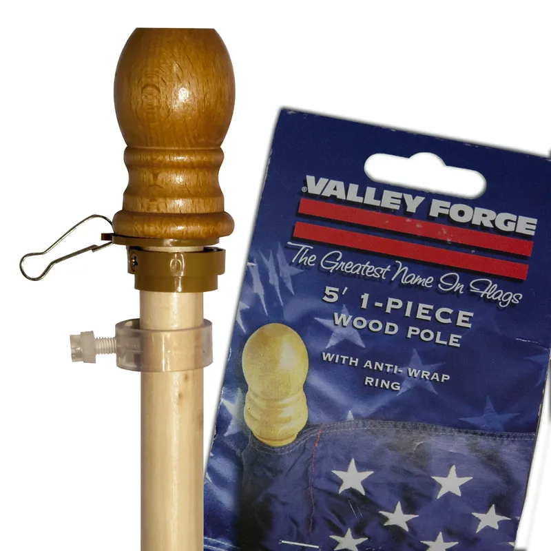 5 Ft. X 1 In. Wood Anti-wrap Flag Pole With Ball Top