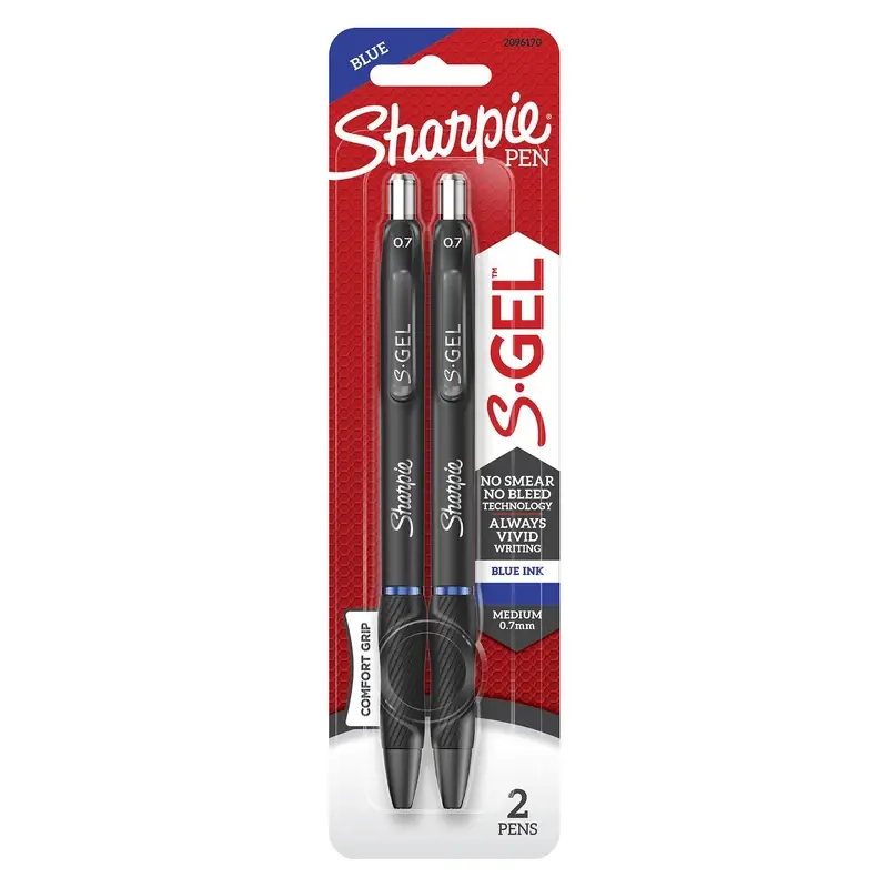 Sharpie S-Gel Blue Retractable Gel Pen 2 Pk