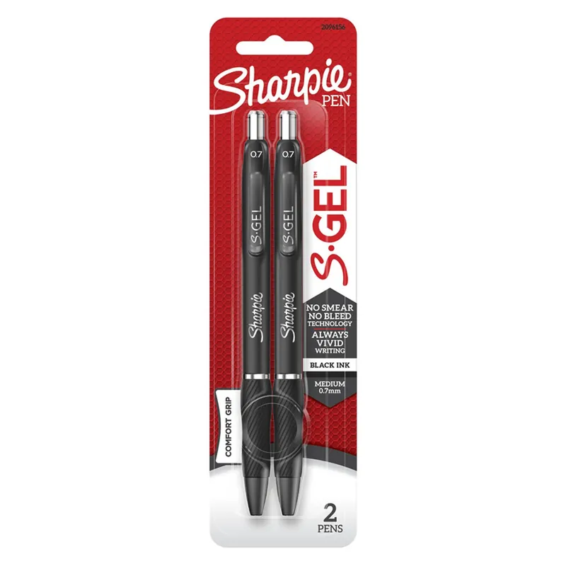 Sharpie S-Gel Black Retractable Gel Pen 2 Pk