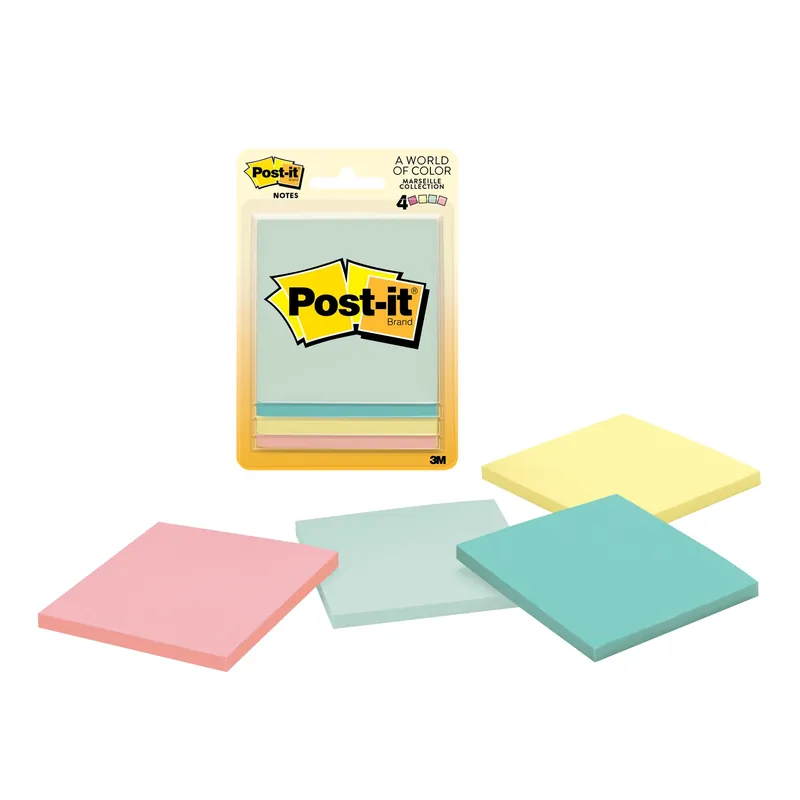 Post-it 3 In. W X 3 In. L Assorted Sticky Notes 4 Pad