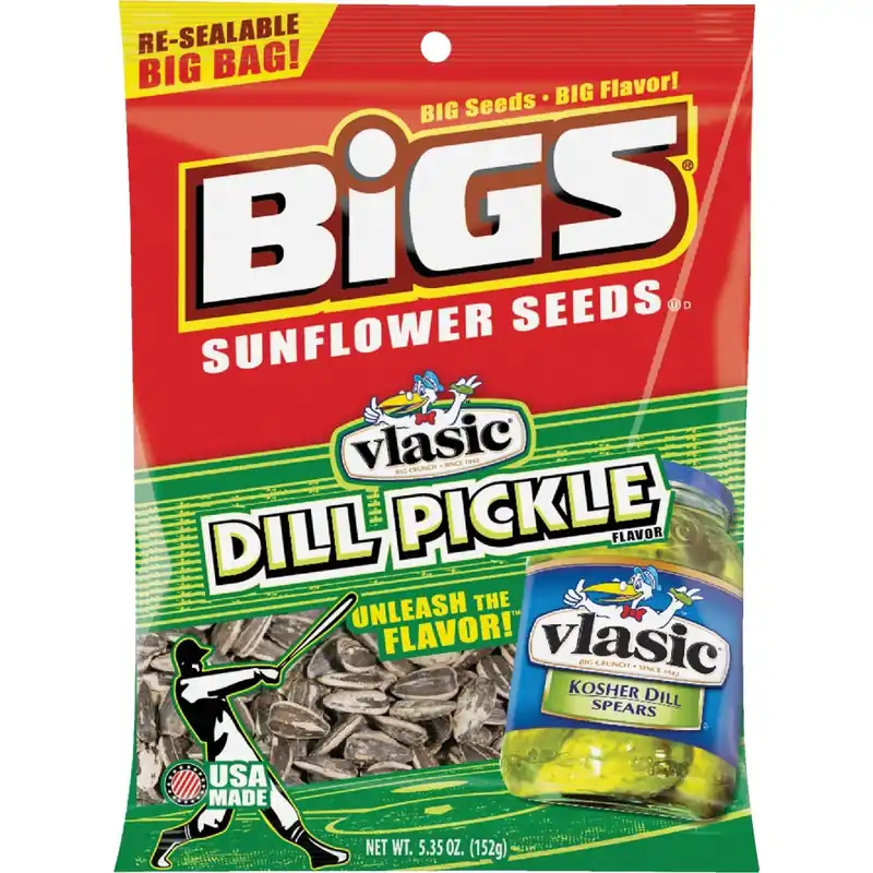 BIGS Dill Pickle Sunflower Seeds 5.35 Oz Pegged