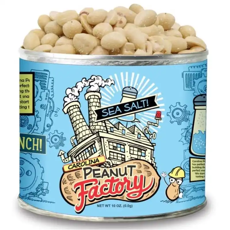 1 In 6 Snacks Gourmet Sea‑Salted Peanuts – 10 oz Can (Carolina Peanut Factory)