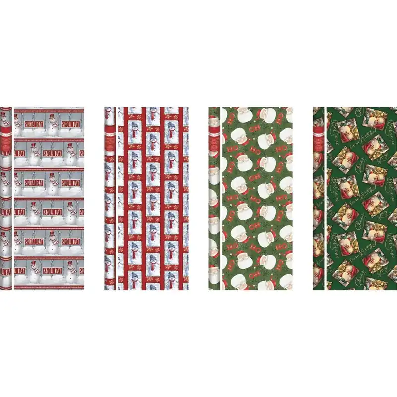 40 Inch Traditional Christmas Gift Wrapping Paper Roll - 80 Square Feet