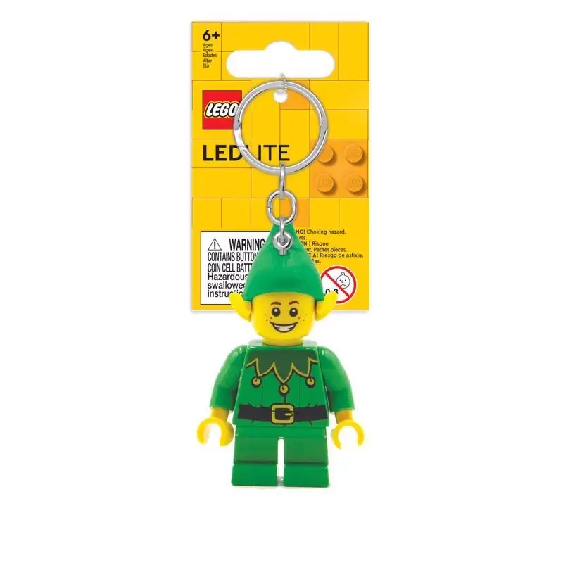 Lego Classic Green/yellow Elf Keychain With Led Light