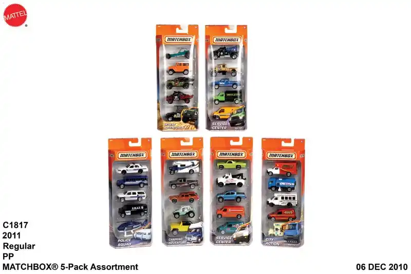 Matchbox Diecast Car Multi-Colored 5 Pc
