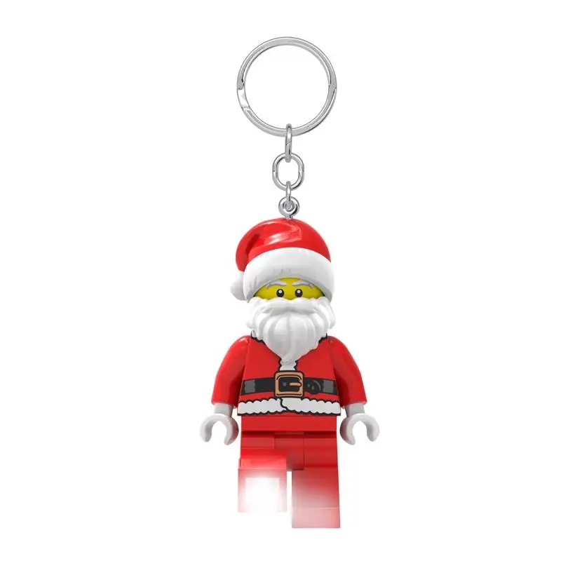 Lego Classic Red/white Santa Keychain With Led Light