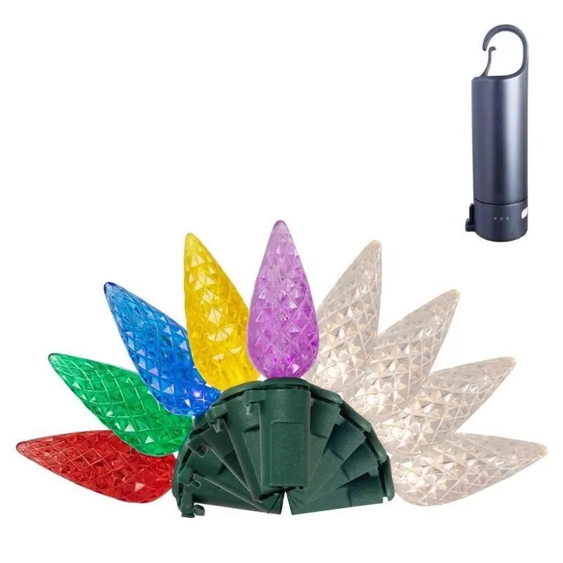 Celebrations Platinum LED C6 Multicolor & Warm White 50‑Bulb Battery‑Powered String Lights With Powerbank