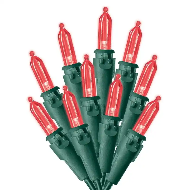 Led Mini Red String Christmas Lights 100 Count 24.5 Ft.