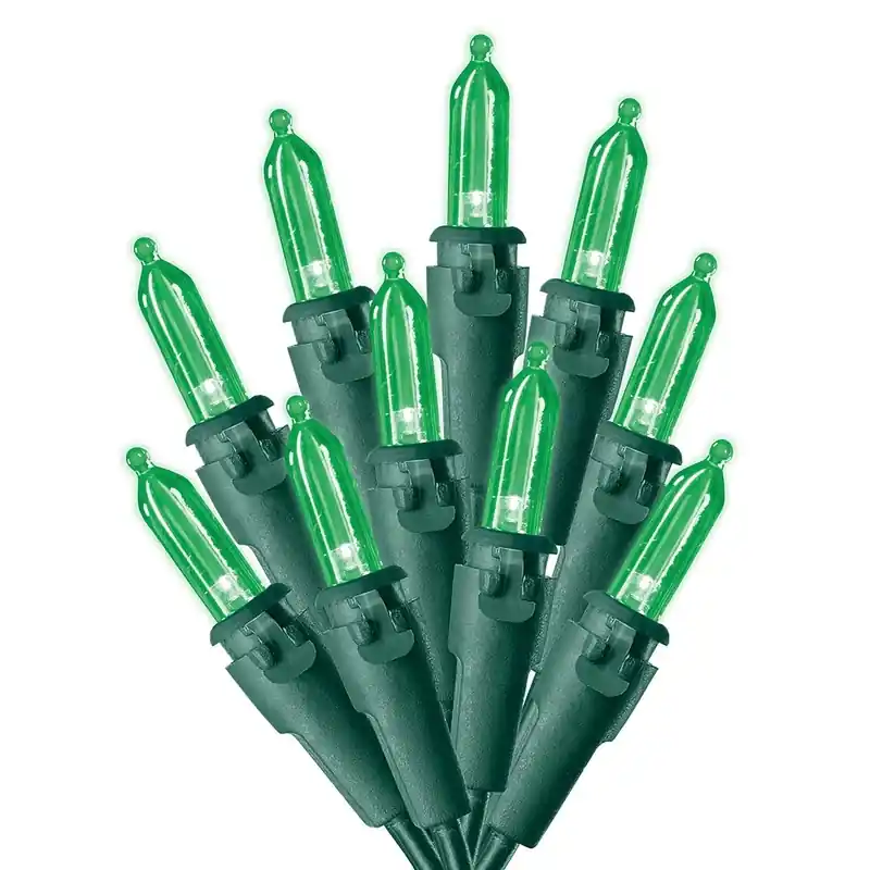 Led Mini Green 100 Count String Christmas Lights 24.5 Feet