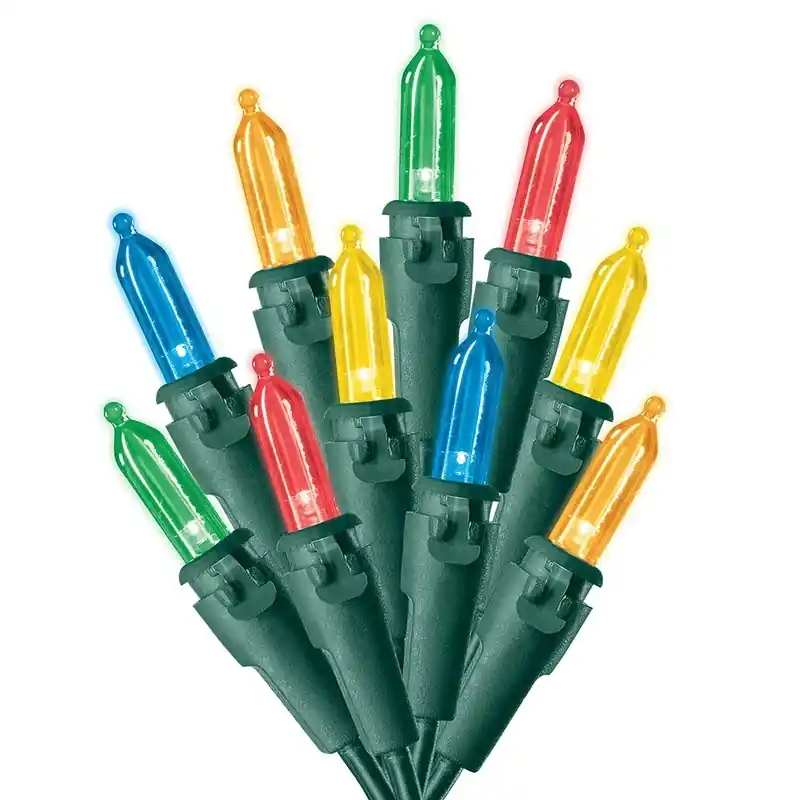 Led Mini Multicolored 50 Count String Christmas Lights 12.25 Feet