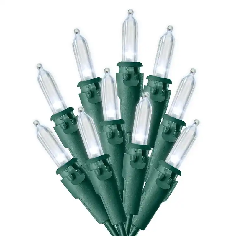 Led Mini Cool White 100 Count String Christmas Lights 24.75 Ft.