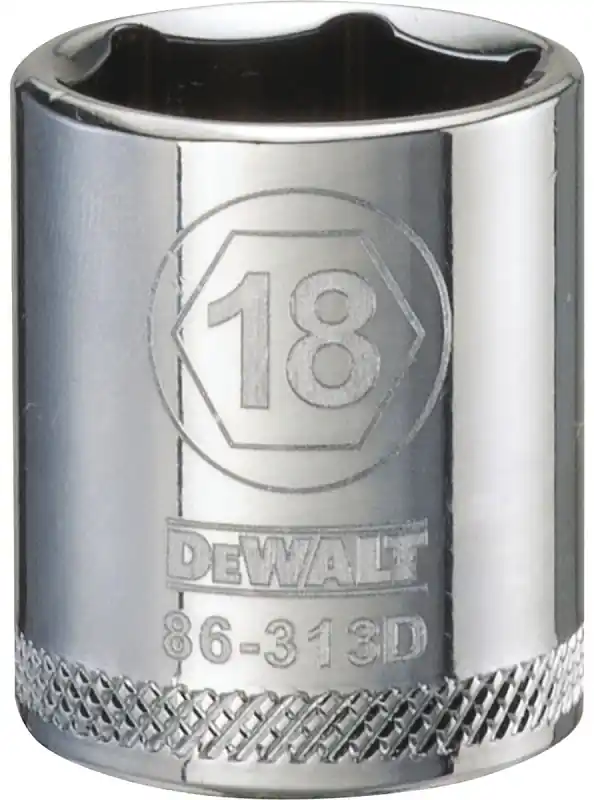 Metric Shallow Socket, 6-Point, 3/8 In. Drive, 18mm