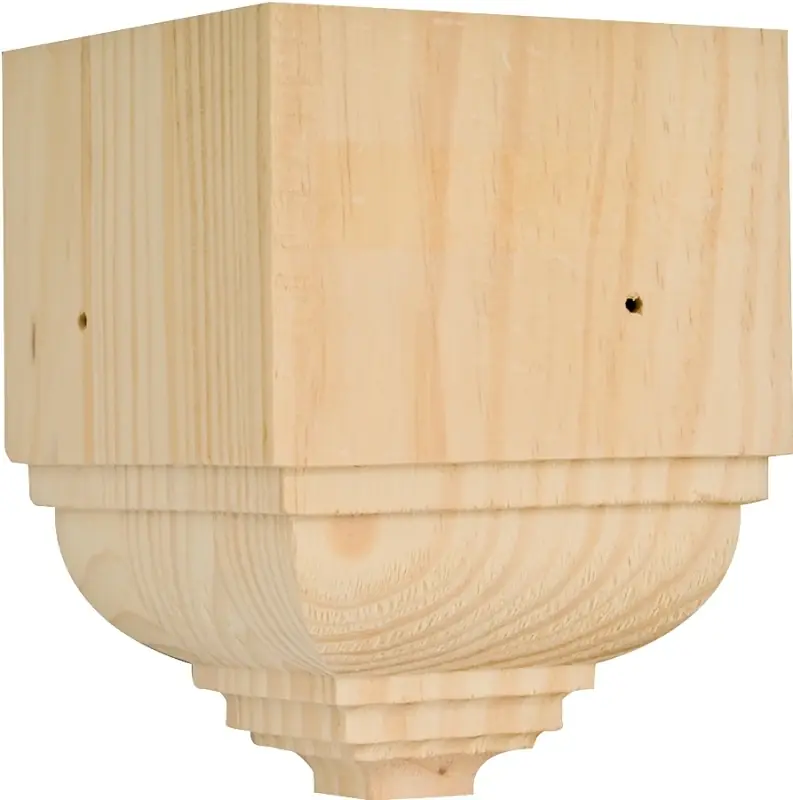 Trim Block Moulding, Outside Crown, Pine, 6.75 X 6.5 X 6.5 In.