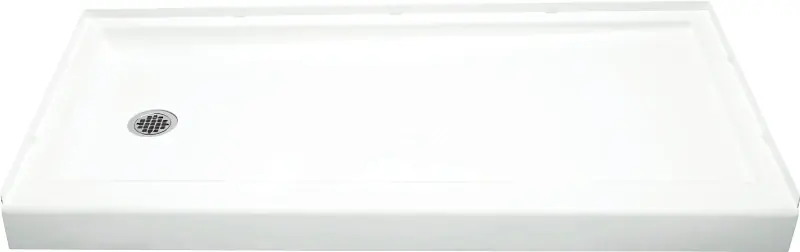 Shower Receptor Base, Left-Hand, High Gloss White, 60 X 30-In.