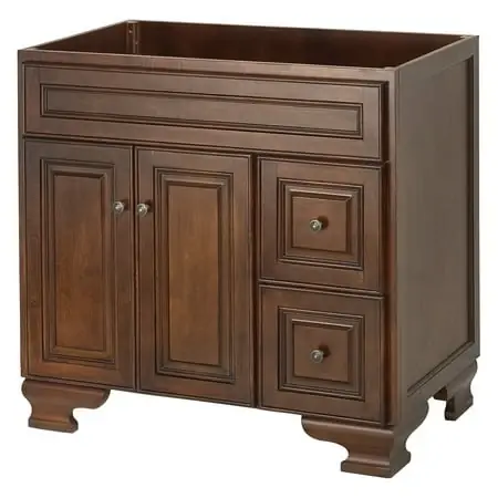 Hawthorne 36-inch Dark Walnut Bathroom Vanity With Raised Panel Doors