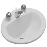 20 X 17 Inch Oval Lavatory Drop-in Sink, Model 1280v-208, Bone Finish