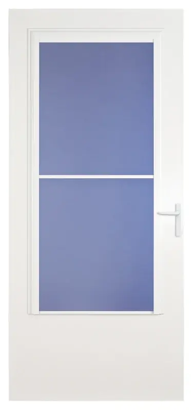 Storm Door, Retractable Screen, White Duratech, Solid Wood Core, 36 X 81-In.